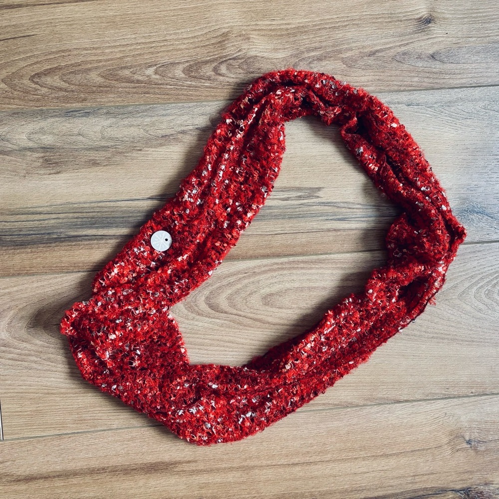Red Knit Infinity Scarf